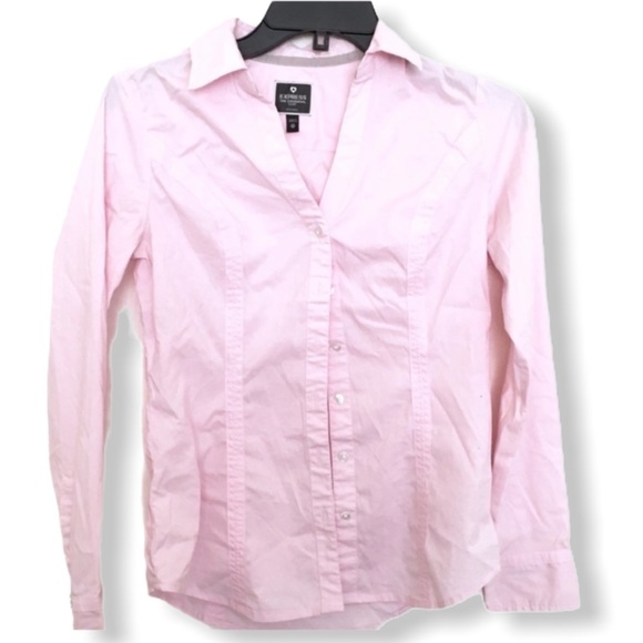 EXPRESS Pink Fitted Button Down Shirt Size Small - Picture 1 of 9
